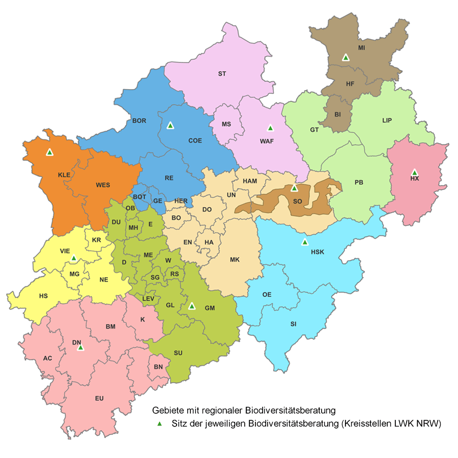 Karte Biodiversitätsprojekte