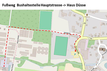 Fussweg Bushaltestelle -> Haus Düsse