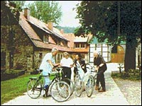 Radfahrer auf Hoftour