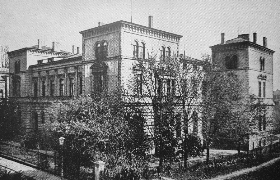 Institutsgebäude an der Weberstraße 59 in Bonn um 1884
