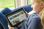 Website auf einem Tablet