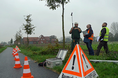 Absperrung bei Baumpflegearbeiten