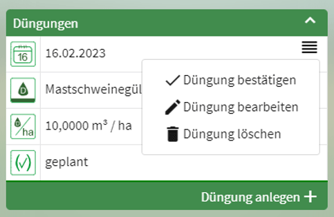 Düngung bearbeiten