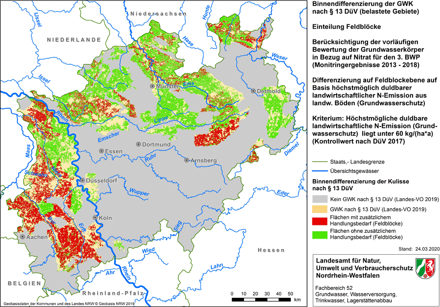 Binnendifferenzierung der GWK nach § 13 DüV (belastete Gebiete) Binnendifferenzierung der GWK nach § 13 DüV (belastete Gebiete)