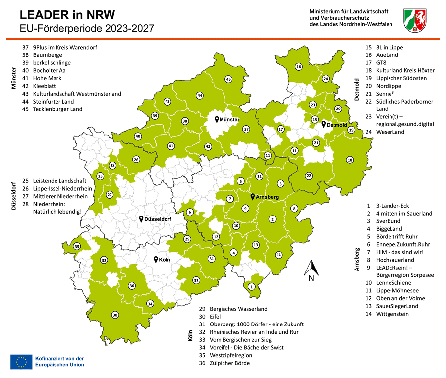 LEADER-Regionen in NRW