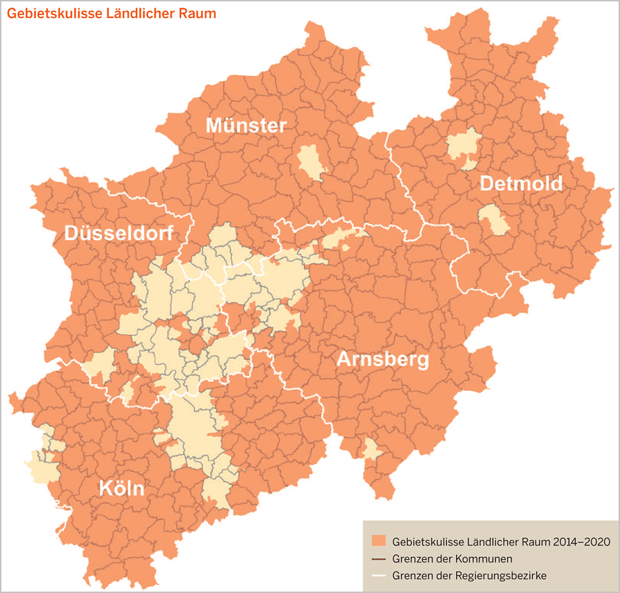 Gebietskulisse Ländlicher Raum 2014 - 2020, MULNV