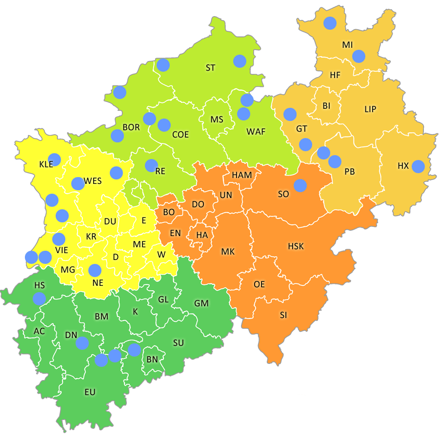 Karte der Modellbetriebe
