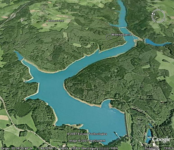 Wiehltalsperre (Quelle: Google Earth)